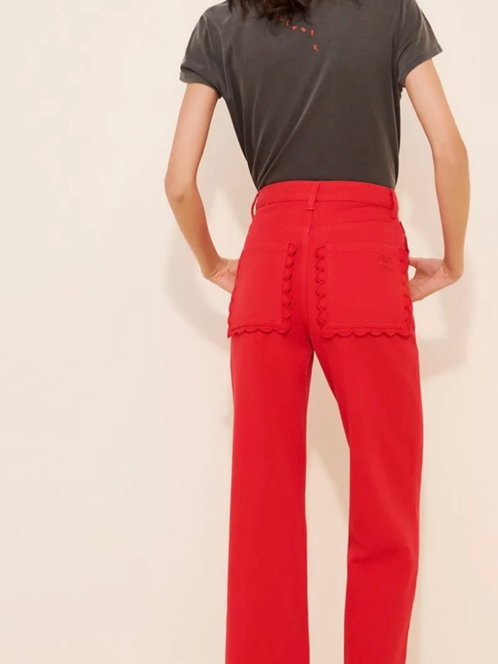 Never Fully Dressed Cropped Scalloped Jeans